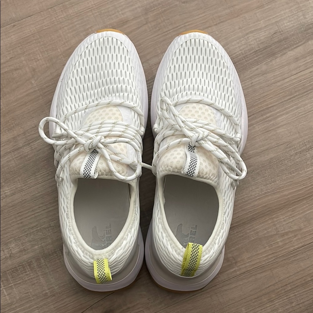 Sorel White Sneakers with Yellow Accents
